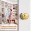image:imageProbrico Interior Hallway Door Knobs for Hall or Closet Flat Ball Black Passage Door KnobsBrushed Brass