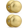 image:imageProbrico Interior Hallway Door Knobs for Hall or Closet Flat Ball Black Passage Door KnobsBrushed Brass