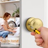 image:imageProbrico Interior Hallway Door Knobs for Hall or Closet Flat Ball Black Passage Door KnobsBrushed Brass