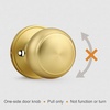 image:imageProbrico Interior Hallway Door Knobs for Hall or Closet Flat Ball Black Passage Door KnobsBrushed Brass