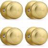 image:imageProbrico Interior Hallway Door Knobs for Hall or Closet Flat Ball Black Passage Door KnobsBrushed Brass