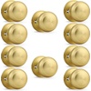 image:imageProbrico Interior Hallway Door Knobs for Hall or Closet Flat Ball Black Passage Door KnobsBrushed Brass