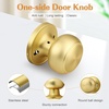 image:imageProbrico Interior Hallway Door Knobs for Hall or Closet Flat Ball Black Passage Door KnobsBrushed Brass