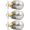 image:imageProbrico Interior Hallway Door Knobs for Hall or Closet Flat Ball Black Passage Door KnobsBrushed Nickel