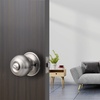 image:imageProbrico Interior Hallway Door Knobs for Hall or Closet Flat Ball Black Passage Door KnobsBrushed Nickel