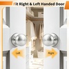 image:imageProbrico Interior Hallway Door Knobs for Hall or Closet Flat Ball Black Passage Door KnobsBrushed Nickel