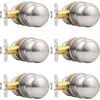 image:imageProbrico Interior Hallway Door Knobs for Hall or Closet Flat Ball Black Passage Door KnobsBrushed Nickel