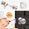 image:imageProbrico Interior Hallway Door Knobs for Hall or Closet Flat Ball Black Passage Door KnobsBrushed Nickel