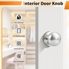 image:imageProbrico Interior Hallway Door Knobs for Hall or Closet Flat Ball Black Passage Door KnobsBrushed Nickel