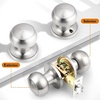image:imageProbrico Interior Hallway Door Knobs for Hall or Closet Flat Ball Black Passage Door KnobsBrushed Nickel