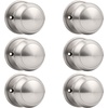 image:imageProbrico Interior Hallway Door Knobs for Hall or Closet Flat Ball Black Passage Door KnobsBrushed Nickel