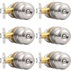 image:imageProbrico Interior Hallway Door Knobs for Hall or Closet Flat Ball Black Passage Door KnobsBrushed Nickel