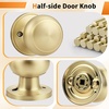 image:imageProbrico Interior Hallway Door Knobs for Hall or Closet Flat Ball Black Passage Door KnobsGold