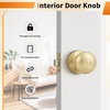 image:imageProbrico Interior Hallway Door Knobs for Hall or Closet Flat Ball Black Passage Door KnobsGold