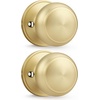 image:imageProbrico Interior Hallway Door Knobs for Hall or Closet Flat Ball Black Passage Door KnobsGold