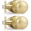 image:imageProbrico Interior Hallway Door Knobs for Hall or Closet Flat Ball Black Passage Door KnobsGold