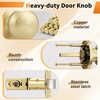 image:imageProbrico Interior Hallway Door Knobs for Hall or Closet Flat Ball Black Passage Door KnobsGold