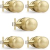 image:imageProbrico Interior Hallway Door Knobs for Hall or Closet Flat Ball Black Passage Door KnobsGold