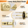 image:imageProbrico Interior Hallway Door Knobs for Hall or Closet Flat Ball Black Passage Door KnobsGold