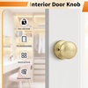 image:imageProbrico Interior Hallway Door Knobs for Hall or Closet Flat Ball Black Passage Door KnobsGold