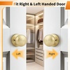 image:imageProbrico Interior Hallway Door Knobs for Hall or Closet Flat Ball Black Passage Door KnobsGold