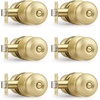image:imageProbrico Interior Hallway Door Knobs for Hall or Closet Flat Ball Black Passage Door KnobsGold