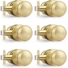 image:imageProbrico Interior Hallway Door Knobs for Hall or Closet Flat Ball Black Passage Door KnobsGold