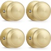 image:imageProbrico Interior Hallway Door Knobs for Hall or Closet Flat Ball Black Passage Door KnobsGold