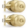 image:imageProbrico Interior Hallway Door Knobs for Hall or Closet Flat Ball Black Passage Door KnobsGold