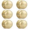 image:imageProbrico Interior Hallway Door Knobs for Hall or Closet Flat Ball Black Passage Door KnobsGold