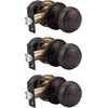 image:imageProbrico Interior Hallway Door Knobs for Hall or Closet Flat Ball Black Passage Door KnobsOil Rubbed Bronze