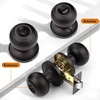 image:imageProbrico Interior Hallway Door Knobs for Hall or Closet Flat Ball Black Passage Door KnobsOil Rubbed Bronze