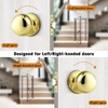 image:imageProbrico Interior Hallway Door Knobs for Hall or Closet Flat Ball Black Passage Door KnobsPolished Brass