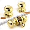 image:imageProbrico Interior Hallway Door Knobs for Hall or Closet Flat Ball Black Passage Door KnobsPolished Brass
