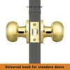 image:imageProbrico Interior Hallway Door Knobs for Hall or Closet Flat Ball Black Passage Door KnobsPolished Brass