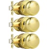 image:imageProbrico Interior Hallway Door Knobs for Hall or Closet Flat Ball Black Passage Door KnobsPolished Brass
