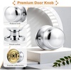 image:imageProbrico Interior Hallway Door Knobs for Hall or Closet Flat Ball Black Passage Door KnobsPolished Chrome