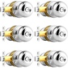 image:imageProbrico Interior Hallway Door Knobs for Hall or Closet Flat Ball Black Passage Door KnobsPolished Chrome