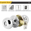 image:imageProbrico Interior Hallway Door Knobs for Hall or Closet Flat Ball Black Passage Door KnobsPolished Chrome