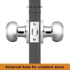 image:imageProbrico Interior Hallway Door Knobs for Hall or Closet Flat Ball Black Passage Door KnobsPolished Chrome