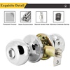 image:imageProbrico Interior Hallway Door Knobs for Hall or Closet Flat Ball Black Passage Door KnobsPolished Chrome