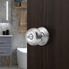 image:imageProbrico Interior Hallway Door Knobs for Hall or Closet Flat Ball Black Passage Door KnobsPolished Chrome