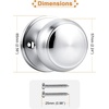 image:imageProbrico Interior Hallway Door Knobs for Hall or Closet Flat Ball Black Passage Door KnobsPolished Chrome