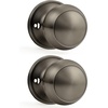 image:imageProbrico Interior Hallway Door Knobs for Hall or Closet Flat Ball Black Passage Door KnobsSatin Gunmetal