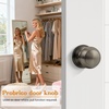 image:imageProbrico Interior Hallway Door Knobs for Hall or Closet Flat Ball Black Passage Door KnobsSatin Gunmetal