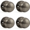 image:imageProbrico Interior Hallway Door Knobs for Hall or Closet Flat Ball Black Passage Door KnobsSatin Gunmetal