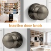 image:imageProbrico Interior Hallway Door Knobs for Hall or Closet Flat Ball Black Passage Door KnobsSatin Gunmetal