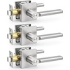 image:imageProbrico Interior Passage Door Handles 10 Pack Brushed Nickel NonLocking Square Levers for Closet Hallway Reversible Heavy Duty HardwareBrushed Nickel
