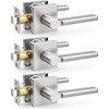 image:imageProbrico Interior Passage Door Handles 10 Pack Brushed Nickel NonLocking Square Levers for Closet Hallway Reversible Heavy Duty HardwareBrushed Nickel