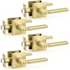 image:imageProbrico Interior Passage Door Handles 10 Pack Brushed Nickel NonLocking Square Levers for Closet Hallway Reversible Heavy Duty HardwareGold